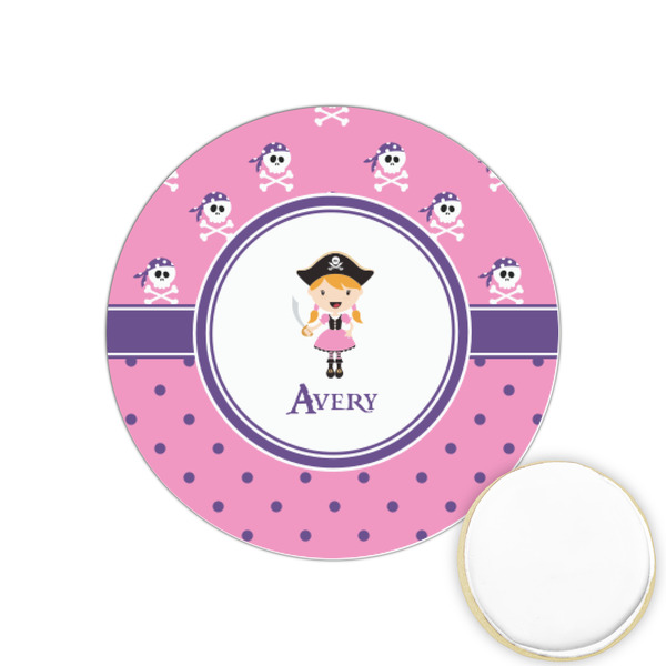 Custom Pink Pirate Printed Cookie Topper - 1.25" (Personalized)