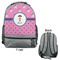 Pink Pirate Large Backpack - Gray - Front & Back View