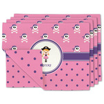 Pink Pirate Double-Sided Linen Placemat - Set of 4 w/ Name or Text