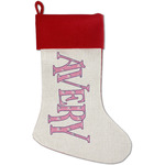 Pink Pirate Red Linen Stocking (Personalized)