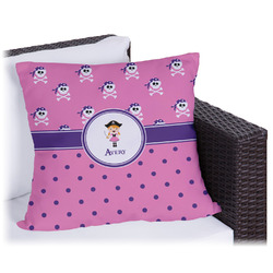 Pink Pirate Outdoor Pillow - 18" (Personalized)