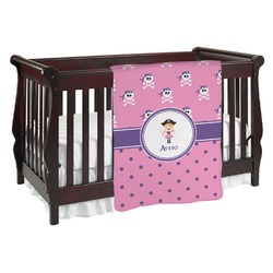 Pink Pirate Baby Blanket (Double Sided) (Personalized)