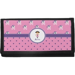 Pink Pirate Canvas Checkbook Cover (Personalized)