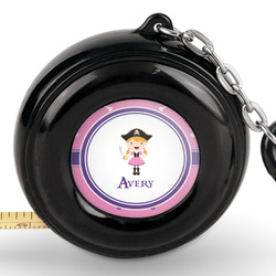 Pink Pirate Pocket Tape Measure - 6 Ft w/ Carabiner Clip (Personalized)