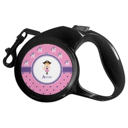 Pink Pirate Retractable Dog Leash - Medium (Personalized)
