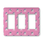 Pink Pirate Rocker Style Light Switch Cover - Three Switch