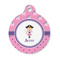 Pink Pirate Round Pet Tag