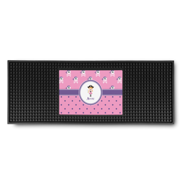 Custom Pink Pirate Rubber Bar Mat (Personalized)