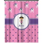 Pink Pirate Extra Long Shower Curtain - 70"x84" (Personalized)