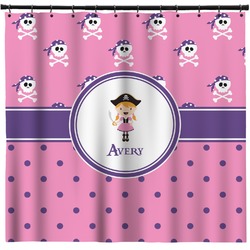 Pink Pirate Shower Curtain - Custom Size (Personalized)