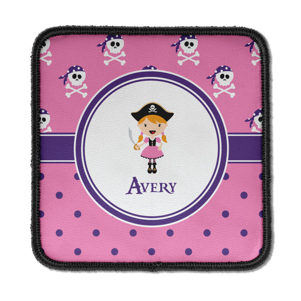 Custom Pink Pirate Iron On Square Patch w/ Name or Text