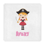 Pink Pirate Standard Decorative Napkins (Personalized)
