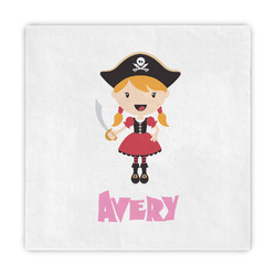 Pink Pirate Decorative Paper Napkins (Personalized)