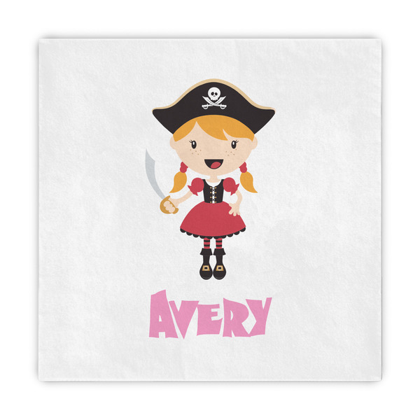 Custom Pink Pirate Decorative Paper Napkins (Personalized)