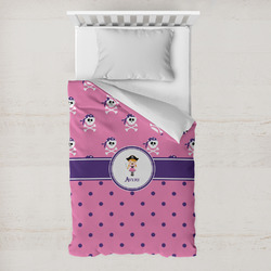 Pink Pirate Toddler Duvet Cover w/ Name or Text