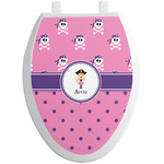 Pink Pirate Toilet Seat Decal - Elongated (Personalized)