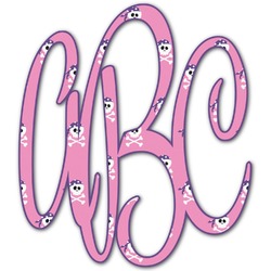Pink Pirate Monogram Decal - Large (Personalized)