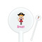 Pink Pirate White Plastic 5.5" Stir Stick - Round - Closeup