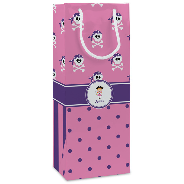 Custom Pink Pirate Wine Gift Bags (Personalized)