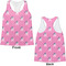 Pink Pirate Womens Racerback Tank Tops - Medium - Front and Back