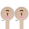 Pink Pirate Wooden 6" Food Pick - Round - Double Sided - Front & Back