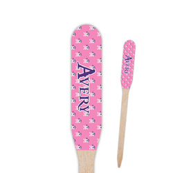 Pink Pirate Paddle Wooden Food Picks - Double Sided (Personalized)