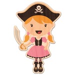 Pink Pirate Genuine Maple or Cherry Wood Sticker