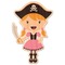 Pink Pirate Wooden Sticker - Main