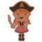 Pink Pirate Wooden Sticker Medium Color - Main