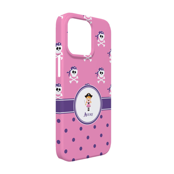 Custom Pink Pirate iPhone Case - Plastic - iPhone 13 Pro (Personalized)