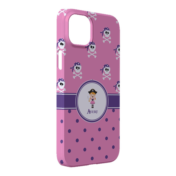 Custom Pink Pirate iPhone Case - Plastic - iPhone 14 Plus (Personalized)