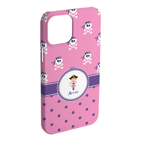 Custom Pink Pirate iPhone Case - Plastic - iPhone 15 Plus (Personalized)