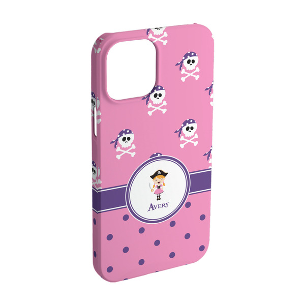 Custom Pink Pirate iPhone Case - Plastic - iPhone 15 Pro (Personalized)