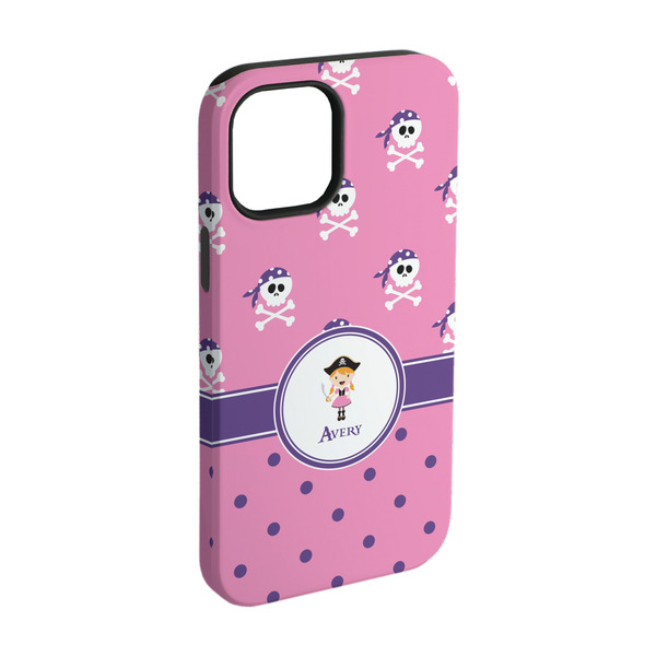 Custom Pink Pirate iPhone Case - Rubber Lined - iPhone 15 Pro (Personalized)