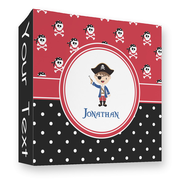 Custom Pirate & Dots 3 Ring Binder - Full Wrap - 3" (Personalized)