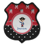 Pirate & Dots Iron On Shield Patch C w/ Name or Text