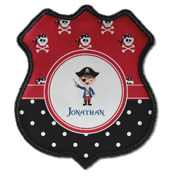 Pirate & Dots Iron On Shield Patch C w/ Name or Text