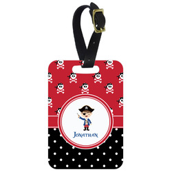 Pirate & Dots Metal Luggage Tag w/ Name or Text
