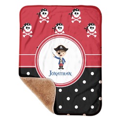 Pirate & Dots Sherpa Baby Blanket - 30" x 40" w/ Name or Text