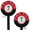 Pirate & Dots Black Plastic 5.5" Stir Stick - Double Sided - Round - Front & Back