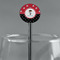 Pirate & Dots Black Plastic 5.5" Stir Stick - Round - Main