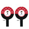 Pirate & Dots Black Plastic 7" Stir Stick - Double Sided - Round - Front & Back