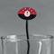 Pirate & Dots Black Plastic 7" Stir Stick - Oval - Main