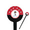 Pirate & Dots Black Plastic 7" Stir Stick - Round - Closeup