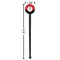 Pirate & Dots Black Plastic 7" Stir Stick - Round - Dimensions