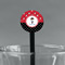 Pirate & Dots Black Plastic 7" Stir Stick - Round - Main