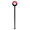 Pirate & Dots Black Plastic 7" Stir Stick - Round - Single Stick