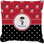 Pirate & Dots Faux-Linen Throw Pillow 16" (Personalized)