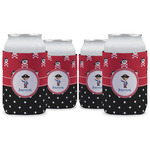 Pirate & Dots Can Cooler (12 oz) - Set of 4 w/ Name or Text