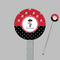 Pirate & Dots Clear Plastic 7" Stir Stick - Round - Closeup